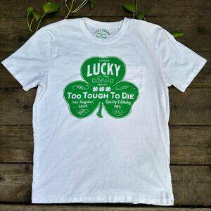 Lucky Brand “Too Tough To Die” clover tee. Has one chest pocket. Great condition